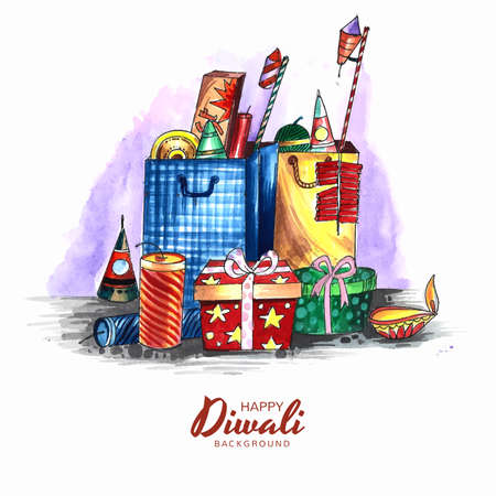 Diwali crackers festival holiday card backgroundのイラスト素材