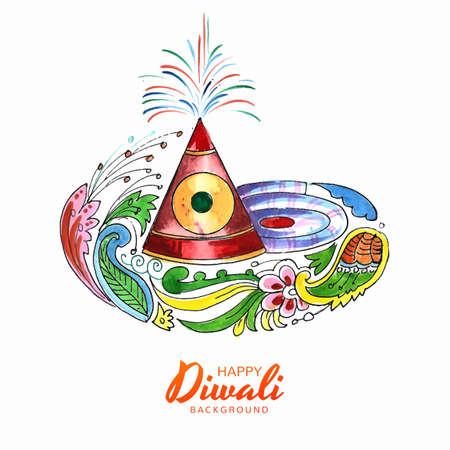 Diwali cracker festival card backgroundのイラスト素材