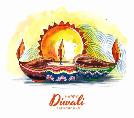 Happy diwali festival celebration colorful backgroundのイラスト素材