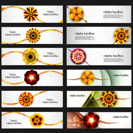 raksha bandhan banners collectionのイラスト素材