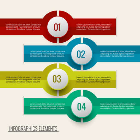 colored infographic bannersのイラスト素材