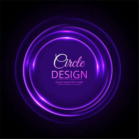 black background with purple neon circleのイラスト素材