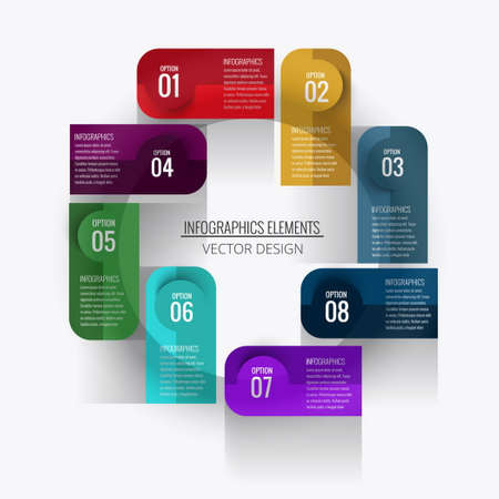 infographic with eight optionsのイラスト素材