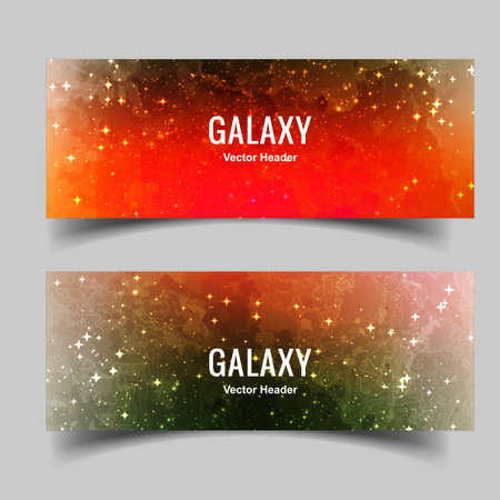 abstract colorful beautiful universe stars galaxy bannerのイラスト素材