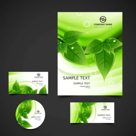 green business stationeryのイラスト素材