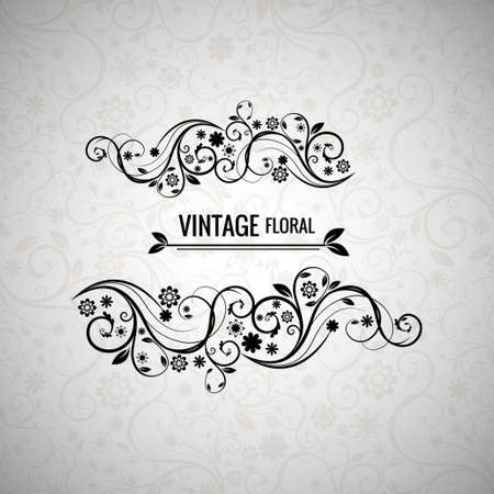 vintage floral background vector design illustrationのイラスト素材