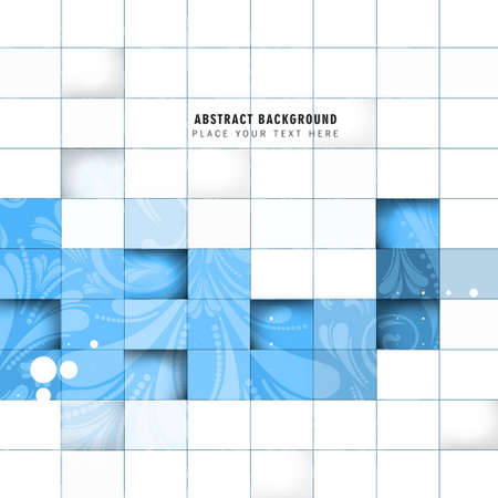 abstract mosaic floral backgroundのイラスト素材