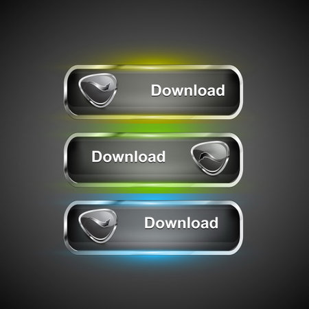 modern download iconsのイラスト素材