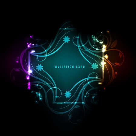 colorful floral invitation card vector design illustrationのイラスト素材