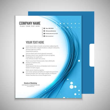 wavy business brochure vector design illustrationのイラスト素材
