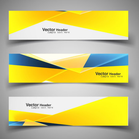 shiny modern yellow headersのイラスト素材