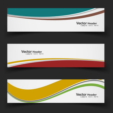 waves modern headers vector design illustrationのイラスト素材