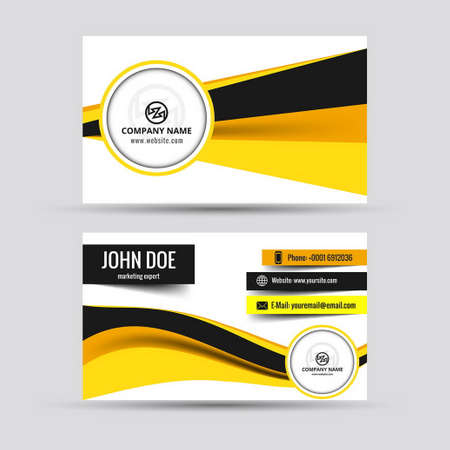 yellow business card vector design illustrationのイラスト素材