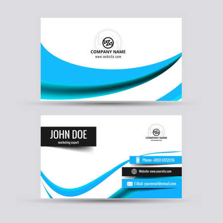 blue visiting card vector design illustrationのイラスト素材