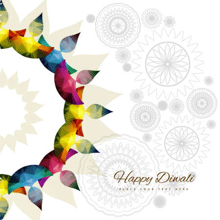 diwali card with colorful ornametsのイラスト素材