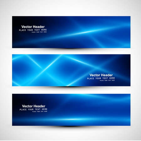 headers set with blue rays vector design illustrationのイラスト素材
