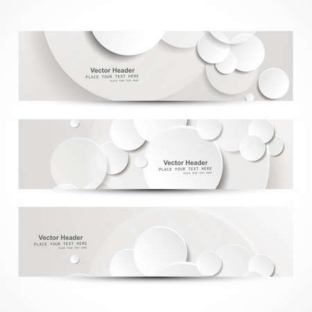 header collection white with circlesのイラスト素材
