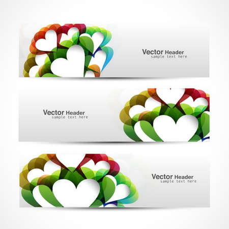 heart theme headers vector design illustrationのイラスト素材