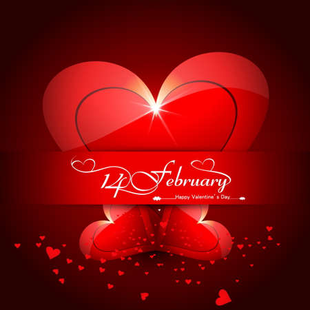 valentine greeting with red hearts vector design illustrationのイラスト素材