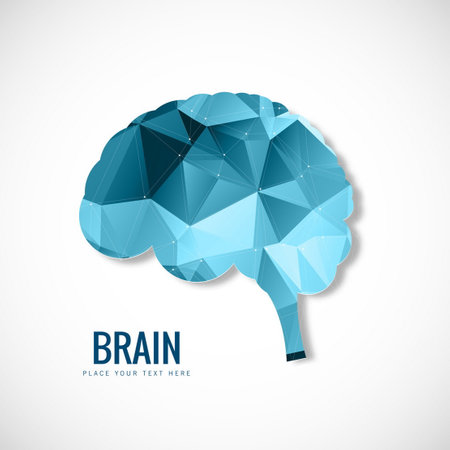 polygonal brain vector design illustrationのイラスト素材