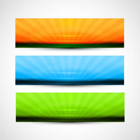 colorful headers set vector design illustrationのイラスト素材