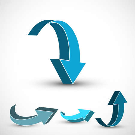 collection 3d direction arrows vector design illustrationのイラスト素材