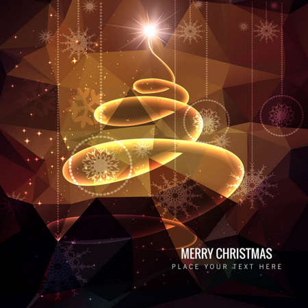 spiral christmas tree polygonal backgroundのイラスト素材