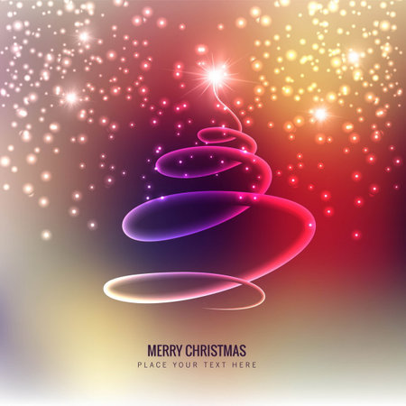 glowing spiral christmas tree backgroundのイラスト素材