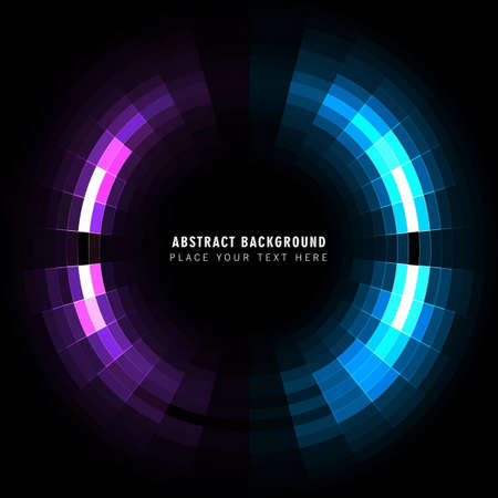 dark background with abstract shiny circleのイラスト素材