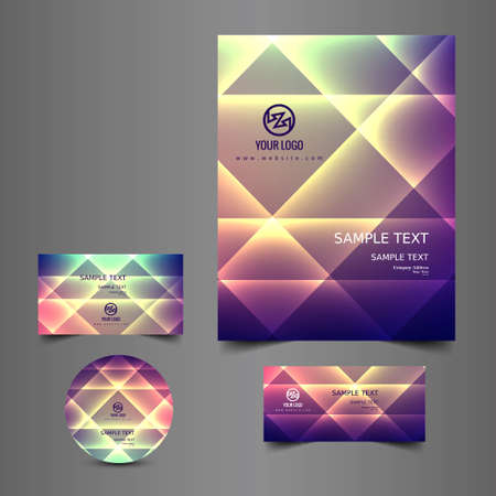 elegant Business Stationery Set in creative style with modern shape designのイラスト素材
