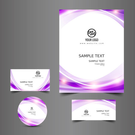 elegant Business Stationery Set in creative style with modern shape designのイラスト素材