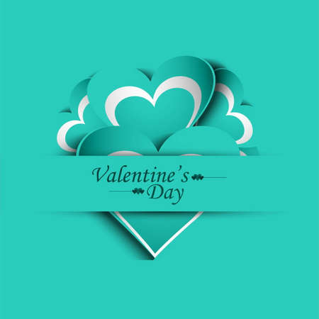 valentines day card turquoise color vector design illustrationのイラスト素材