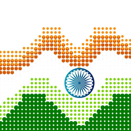 halftone background indian flagのイラスト素材