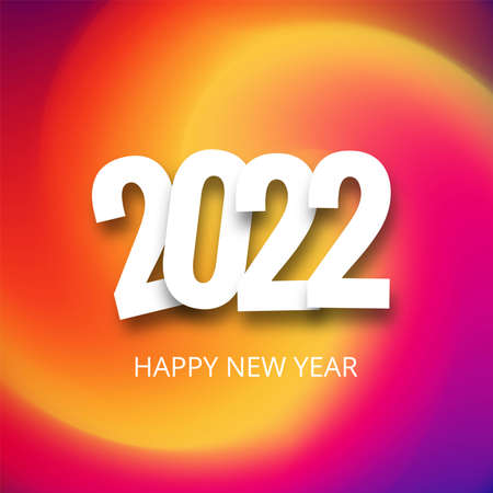 Happy New Year 2022 card holiday colorful backgroundのイラスト素材