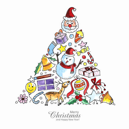 Christmas card with decorative ornaments holiday backgroundのイラスト素材