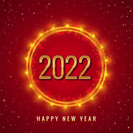 Glowing 2022 new year text colorful card backgroundのイラスト素材