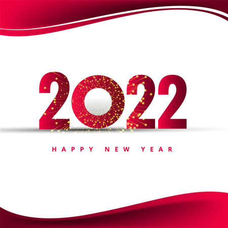 Celebration 2022 new year holiday card colorful backgroundのイラスト素材