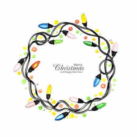 Beautiful artistic decorative christmas lights card backgroundのイラスト素材