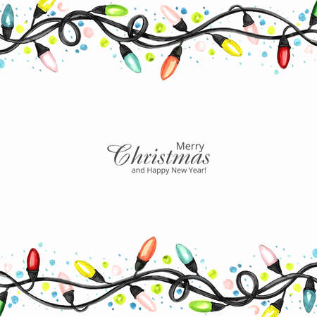 Beautiful artistic decorative christmas lights card backgroundのイラスト素材