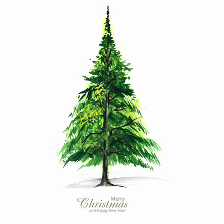 Beautiful artistic decorative christmas tree holiday backgroundのイラスト素材