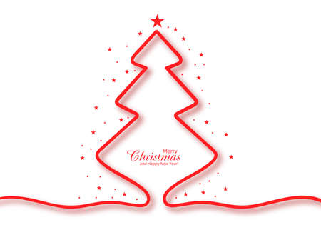 Minimal line creative christmas tree card backgroundのイラスト素材