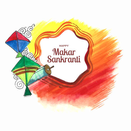 Celebrate Makar Sankranti greeting card backgroundのイラスト素材