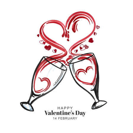 Beautiful valentine's day invitation card designのイラスト素材