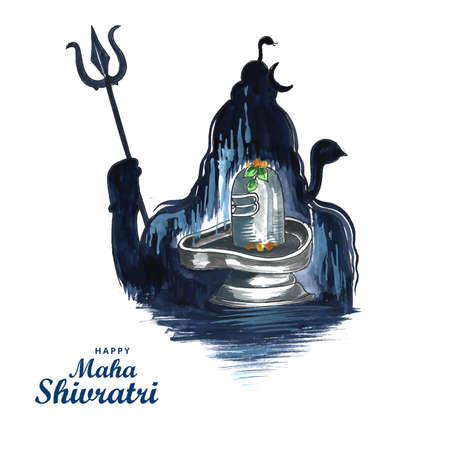 Lord shiva of india for traditional hindu festival maha shivaratri card backgroundのイラスト素材