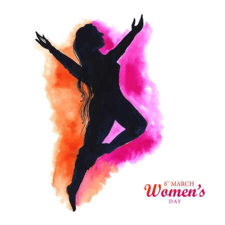 Happy womens day for dancing woman card backgroundのイラスト素材