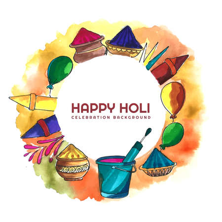 Happy holi festival of India celebration greetings card backgroundのイラスト素材