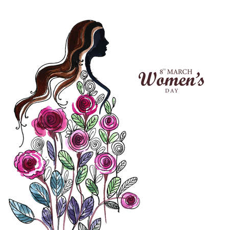 Beautiful international womens day invitation card backgroundのイラスト素材