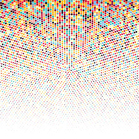 White background with colorful round halftone designのイラスト素材