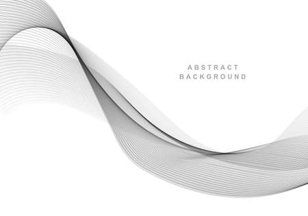 Abstract gray smoke flowing wave backgroundのイラスト素材