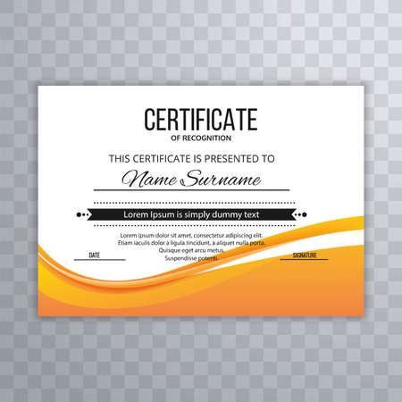 Abstract Certificate Premium template awards diploma creative wave backgroundのイラスト素材
